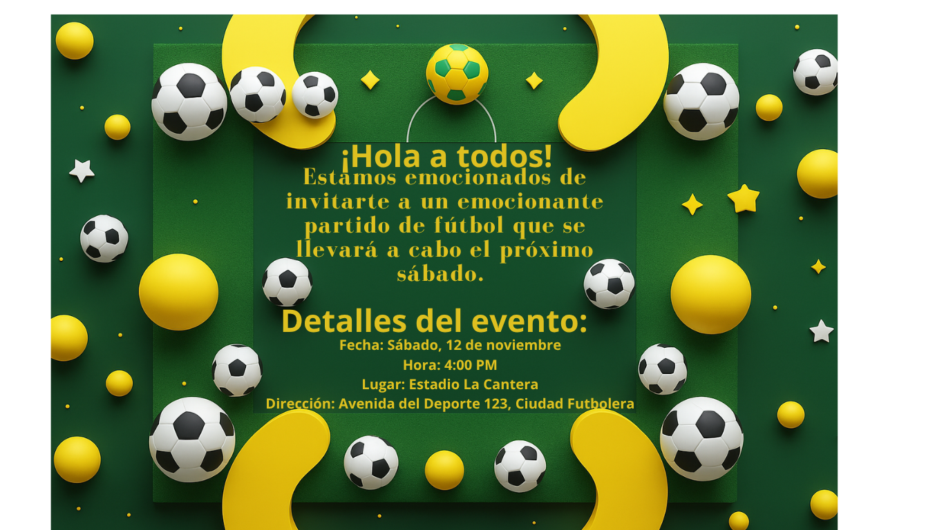 Invitación al Partido de Fútbol